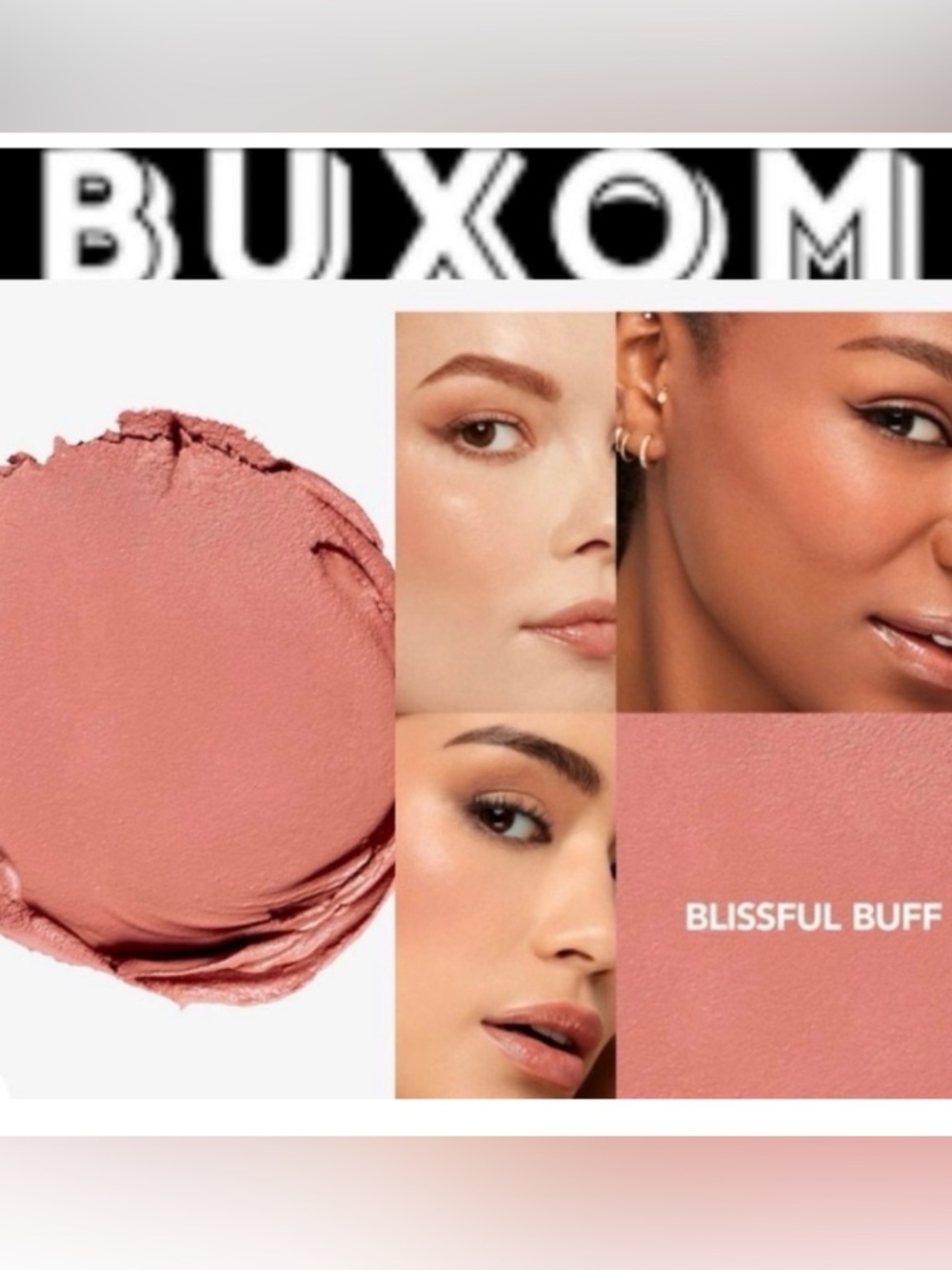 New! Buxom Blissful Buff Plump Shot Advanced Plumping Blush- natural nude flush